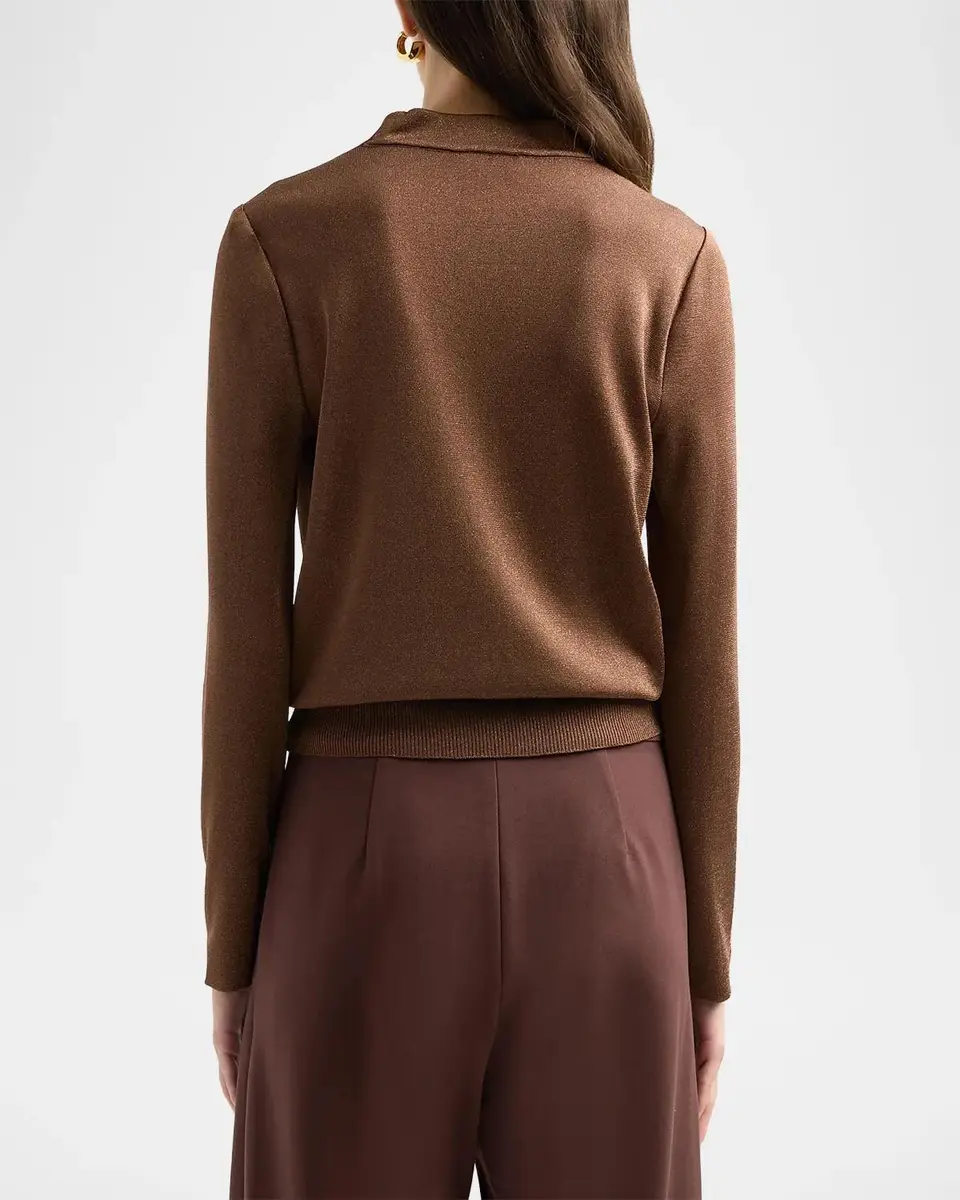 Misook Embroidered Metallic-Knit Top | Thumbnail 3 Misook Embroidered Metallic-Knit Top | Thumbnail 3