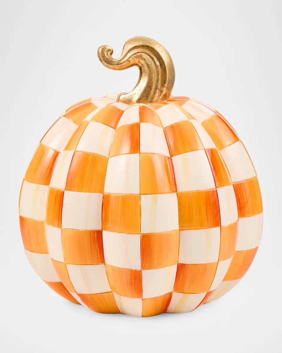 MacKenzie-Childs Small Orange Check Illuminated Jack O 'Lantern | Thumbnail 2 MacKenzie-Childs Small Orange Check Illuminated Jack O 'Lantern | Thumbnail 2