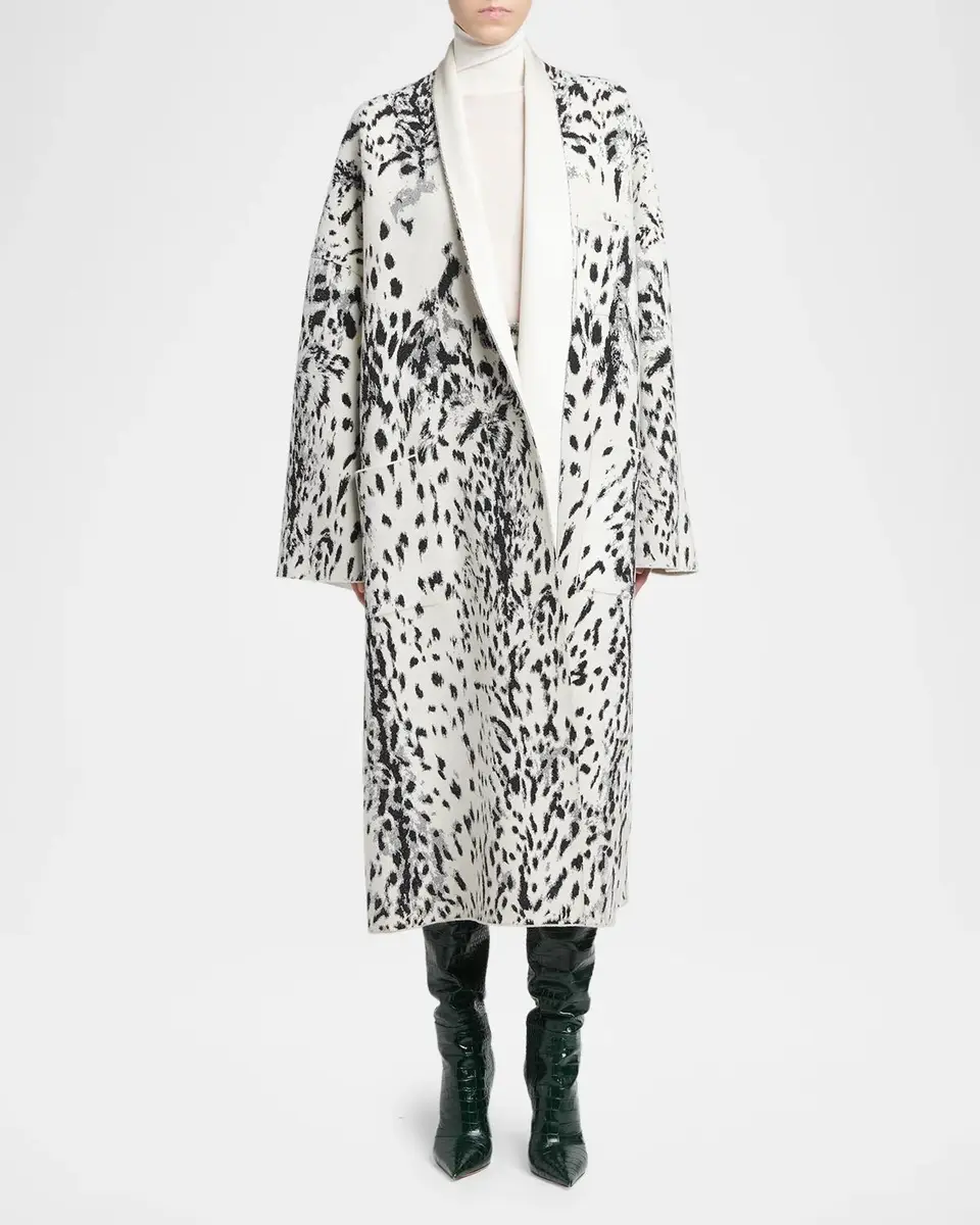 Tom Ford Lynx Jacquard Compact Velvet Viscose Oversized Sculptural Coat | Thumbnail 2 Tom Ford Lynx Jacquard Compact Velvet Viscose Oversized Sculptural Coat | Thumbnail 2