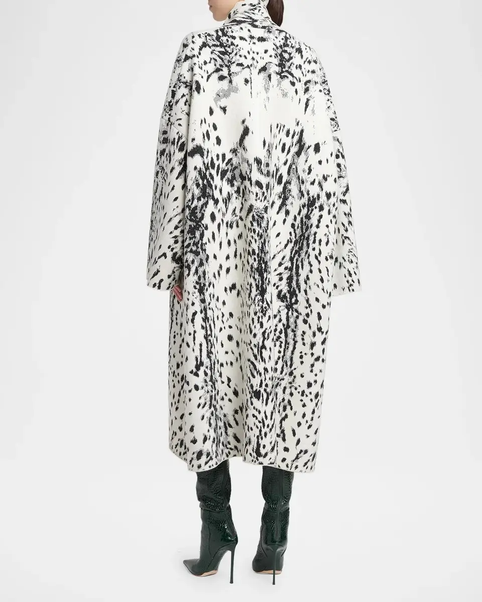 Tom Ford Lynx Jacquard Compact Velvet Viscose Oversized Sculptural Coat | Thumbnail 3 Tom Ford Lynx Jacquard Compact Velvet Viscose Oversized Sculptural Coat | Thumbnail 3