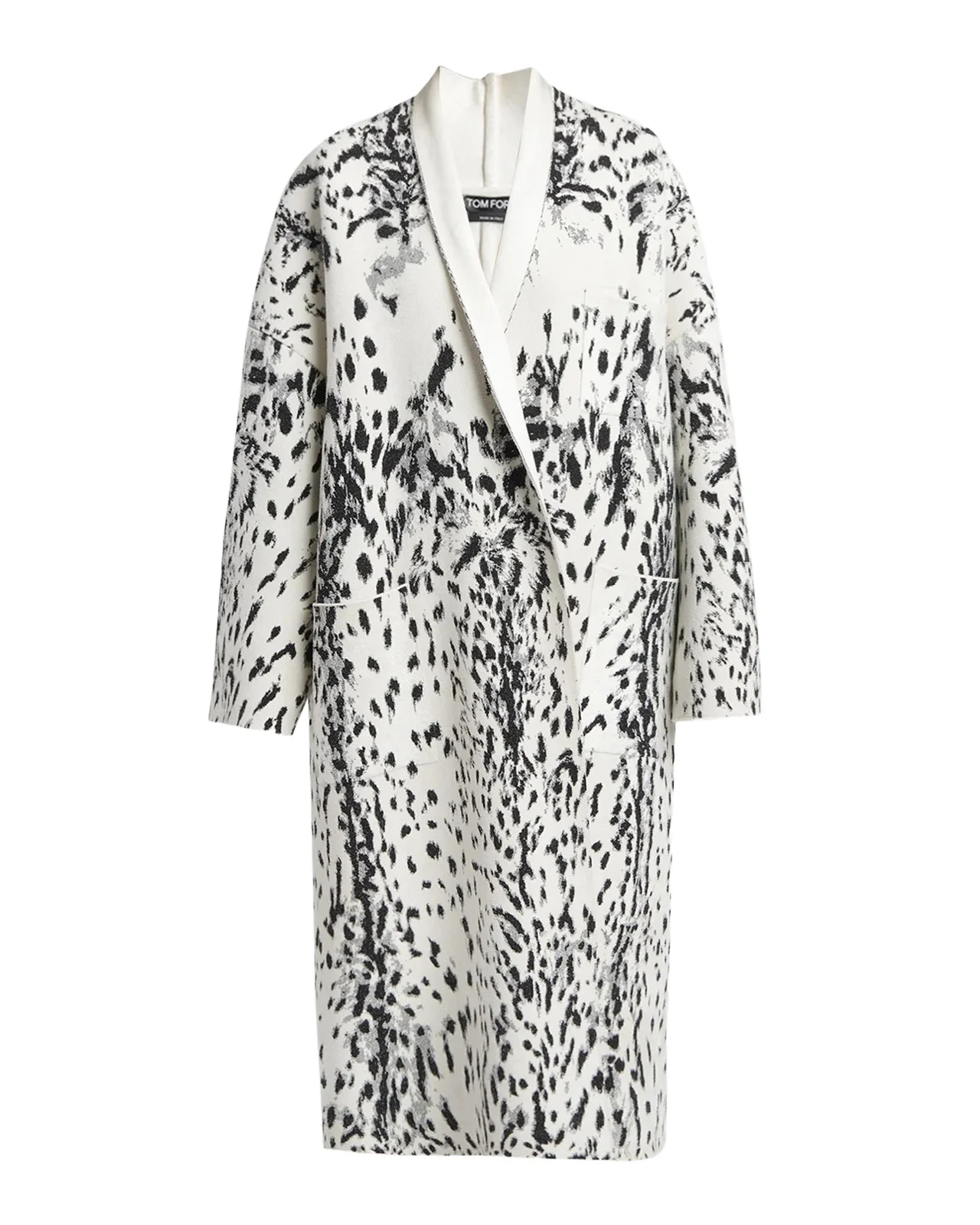 Tom Ford Lynx Jacquard Compact Velvet Viscose Oversized Sculptural Coat