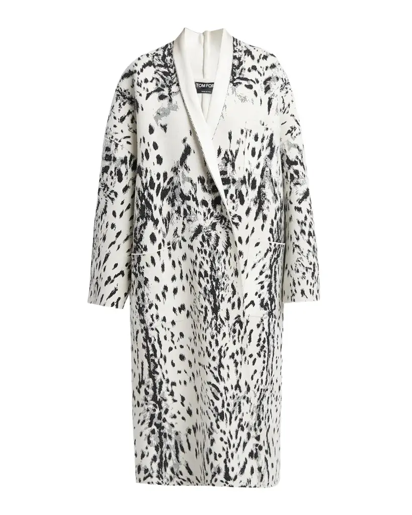 Lynx Jacquard Compact Velvet Viscose Oversized Sculptural Coat Lynx Jacquard Compact Velvet Viscose Oversized Sculptural Coat