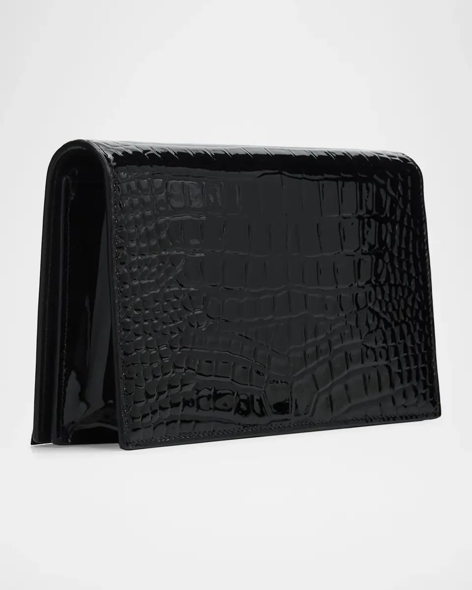 Saint Laurent YSL Croc-Embossed Leather Crossbody Bag | Thumbnail 3 Saint Laurent YSL Croc-Embossed Leather Crossbody Bag | Thumbnail 3