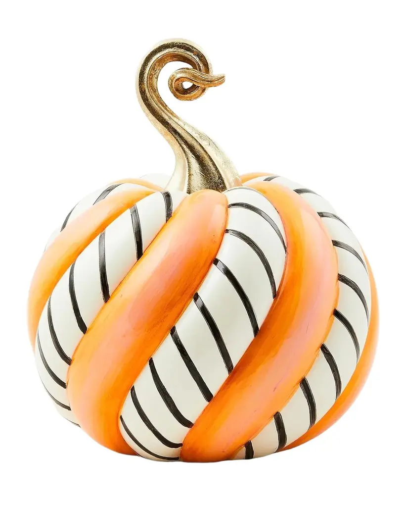 MacKenzie-Childs Medium Trick Or Treat Candy Swirl Pumpkin