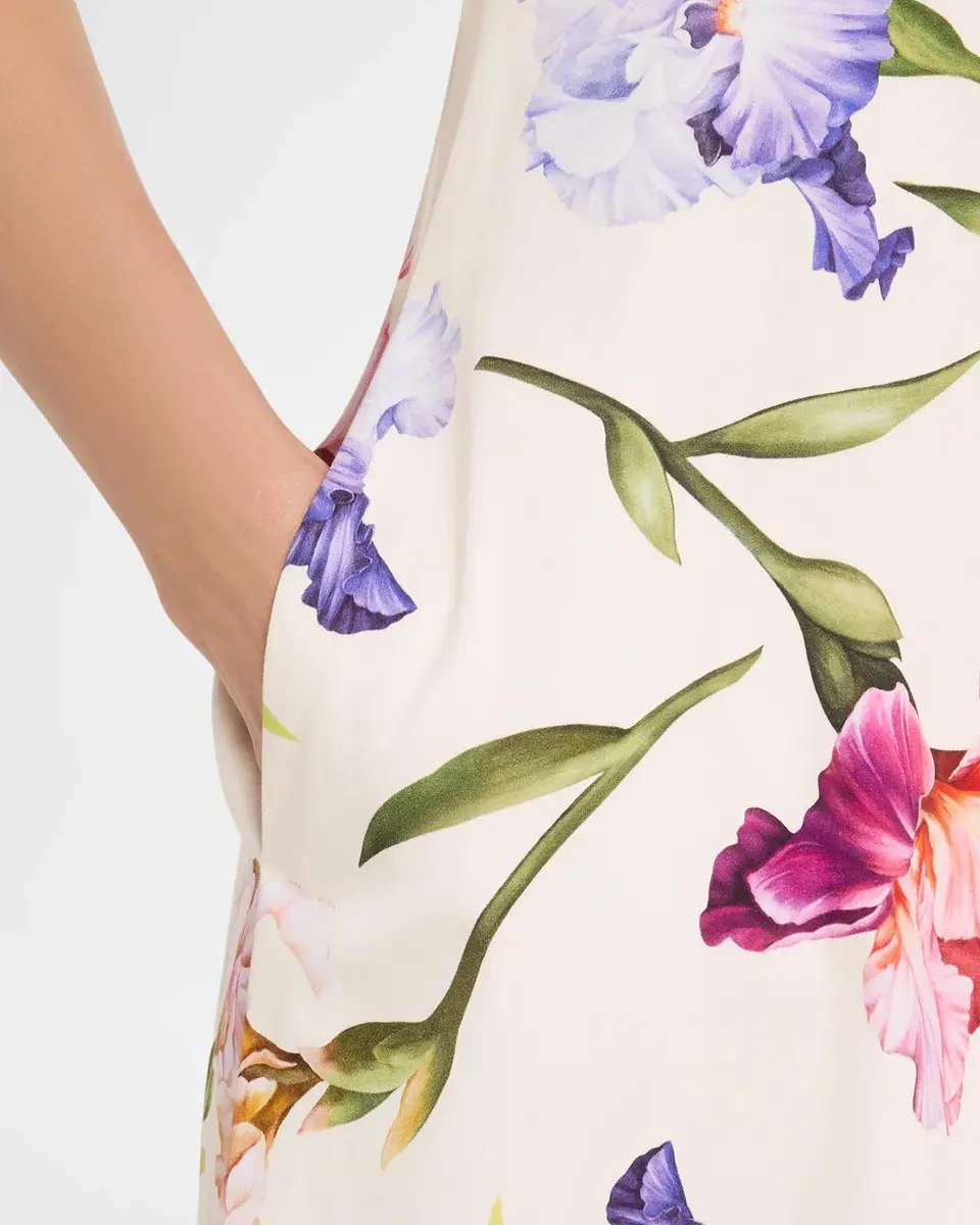 Oscar de la Renta Painted Iris Cotton Poplin Short-Sleeve Midi Day Dress | Thumbnail 5 Oscar de la Renta Painted Iris Cotton Poplin Short-Sleeve Midi Day Dress | Thumbnail 5