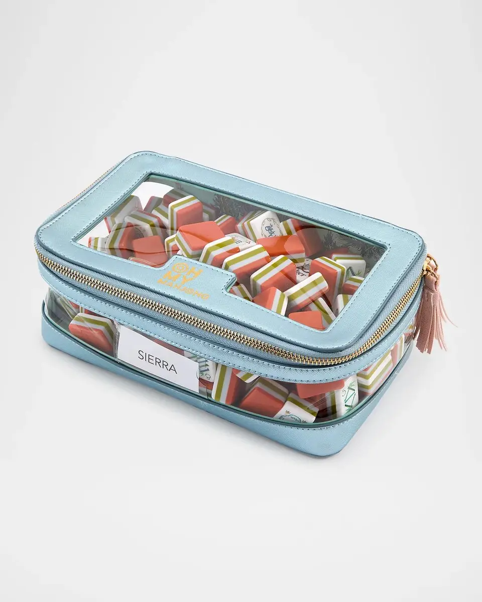 Oh My Mahjong Metallic Light Blue Tile Storage Bag | Thumbnail 3 Oh My Mahjong Metallic Light Blue Tile Storage Bag | Thumbnail 3