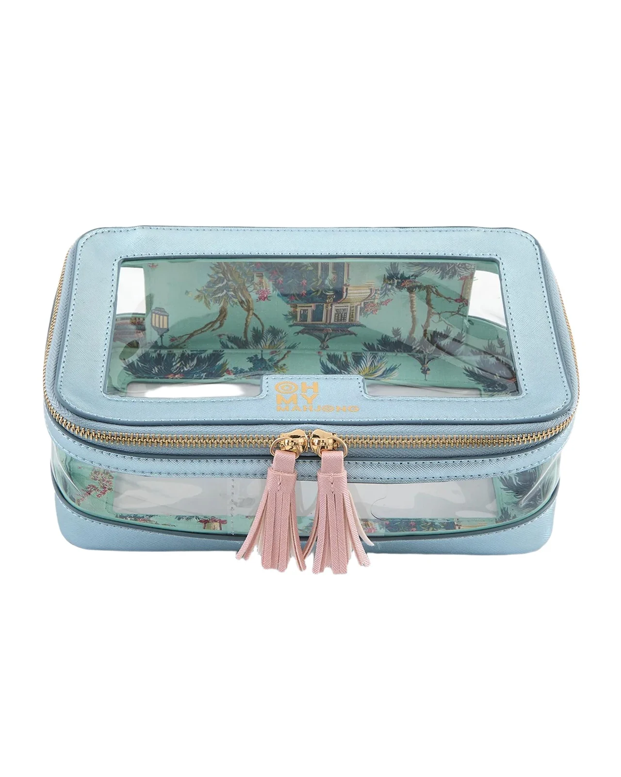 Oh My Mahjong Metallic Light Blue Tile Storage Bag