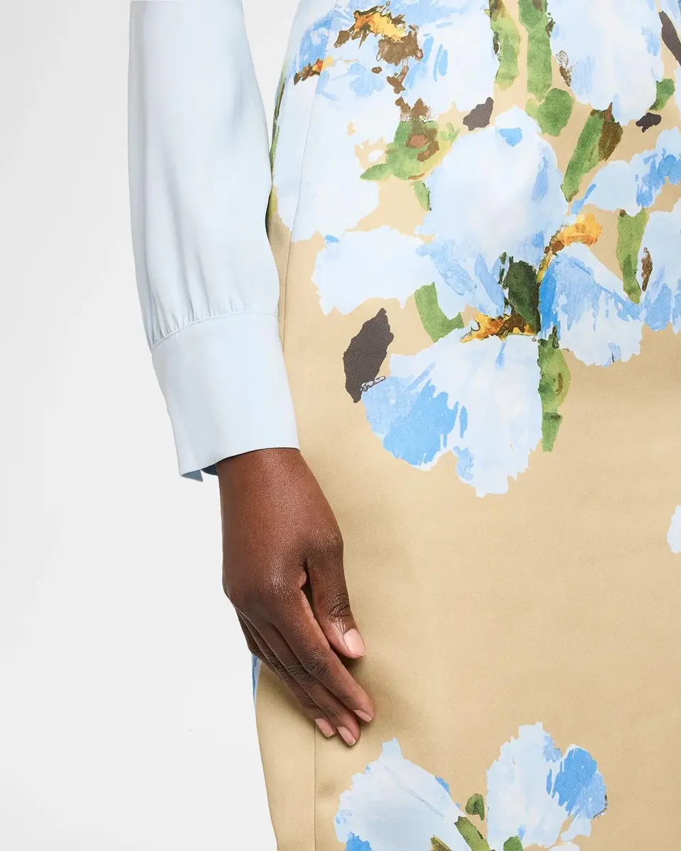 Oscar de la Renta Watercolor Iris Midi Skirt | Thumbnail 5 Oscar de la Renta Watercolor Iris Midi Skirt | Thumbnail 5