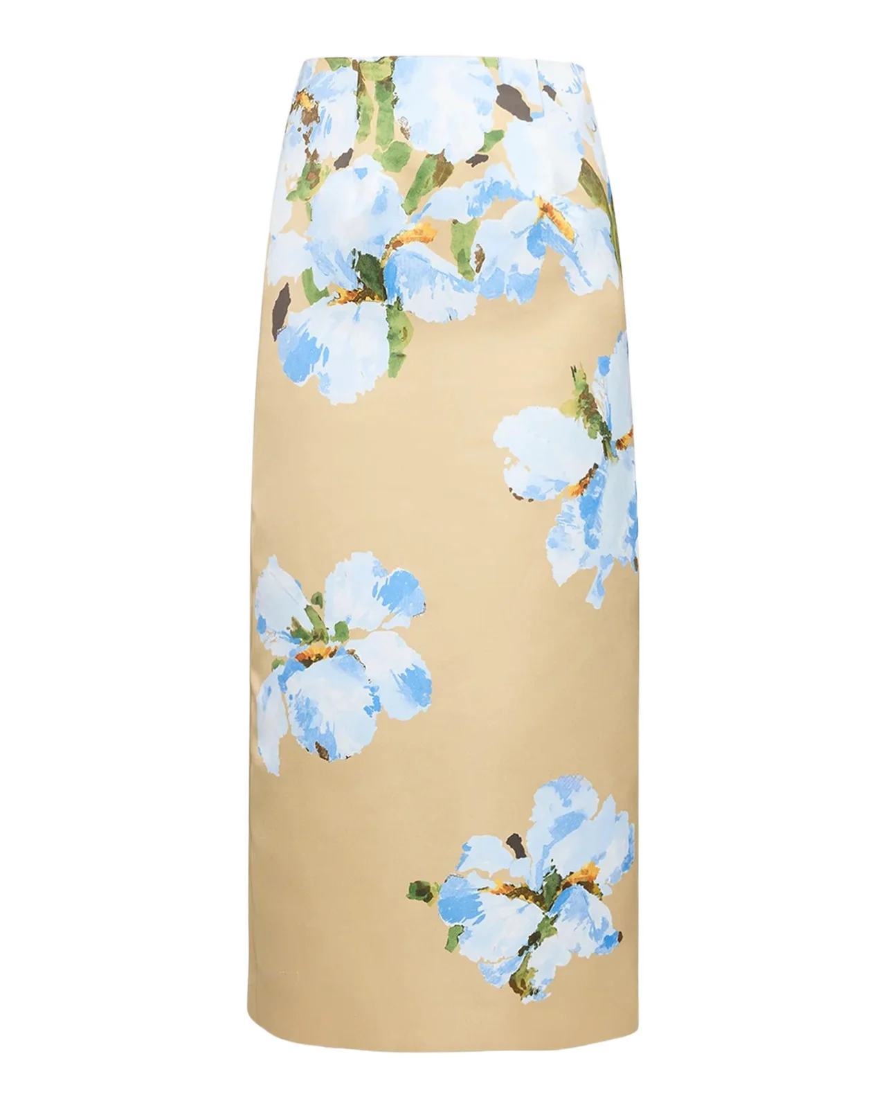 Oscar de la Renta Watercolor Iris Midi Skirt