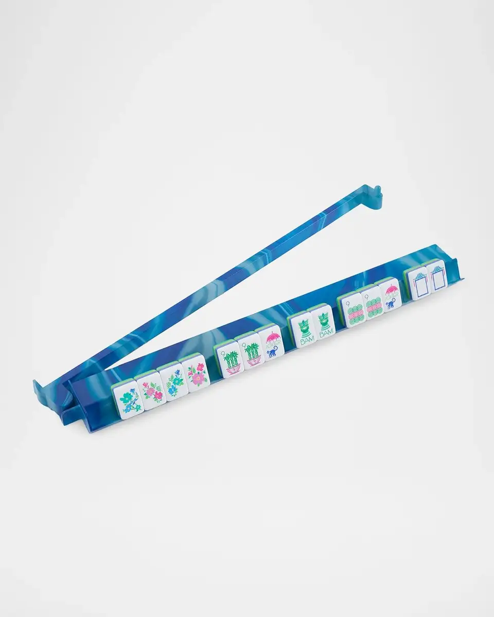 Oh My Mahjong Blue Lace Agate Racks & Pushers, Set of 4 | Thumbnail 2 Oh My Mahjong Blue Lace Agate Racks & Pushers, Set of 4 | Thumbnail 2