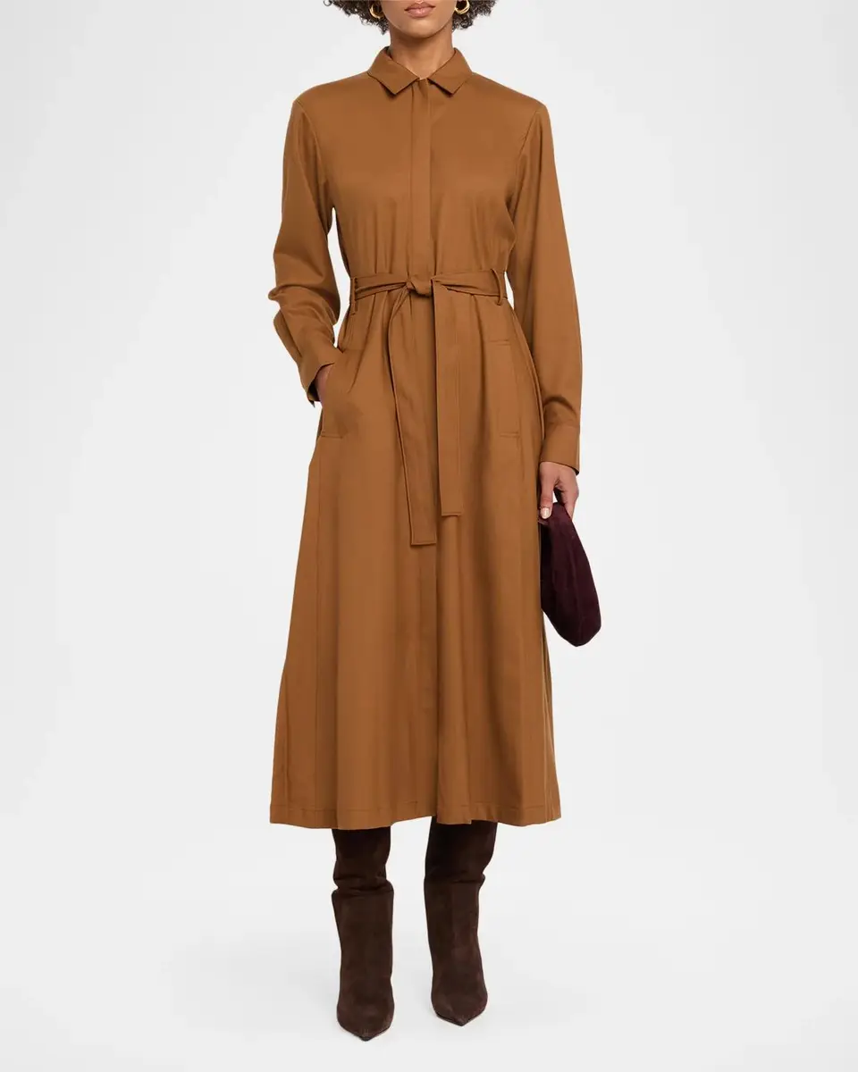 Theory Long-Sleeve Belted Midi Shirtdress | Thumbnail 2 Theory Long-Sleeve Belted Midi Shirtdress | Thumbnail 2