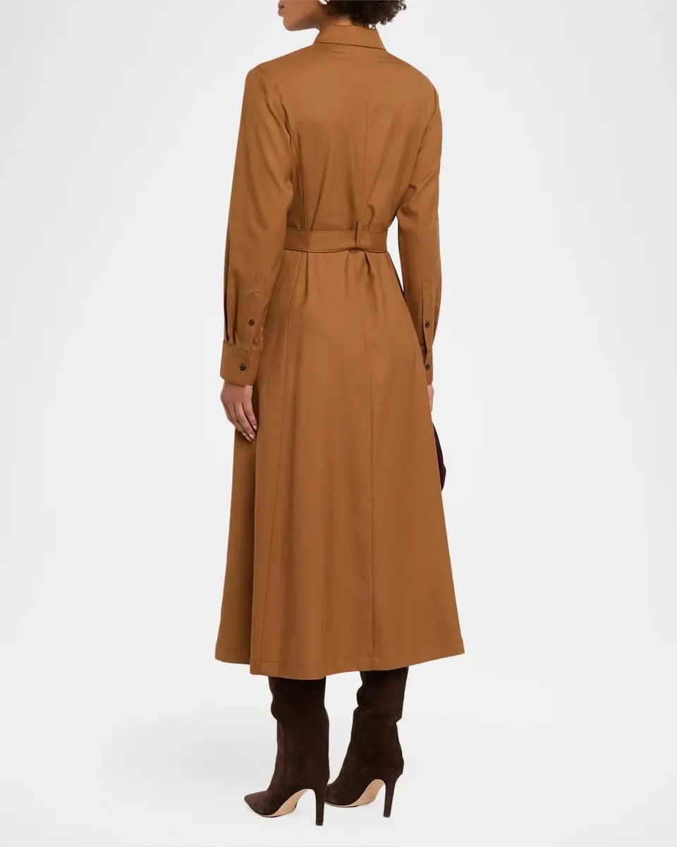 Theory Long-Sleeve Belted Midi Shirtdress | Thumbnail 3 Theory Long-Sleeve Belted Midi Shirtdress | Thumbnail 3
