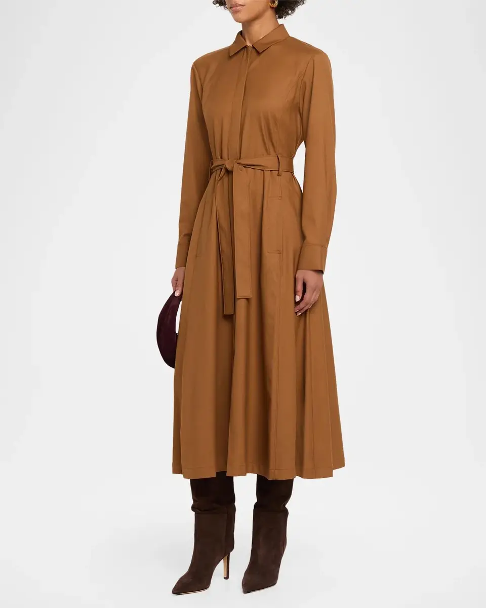 Theory Long-Sleeve Belted Midi Shirtdress | Thumbnail 4 Theory Long-Sleeve Belted Midi Shirtdress | Thumbnail 4