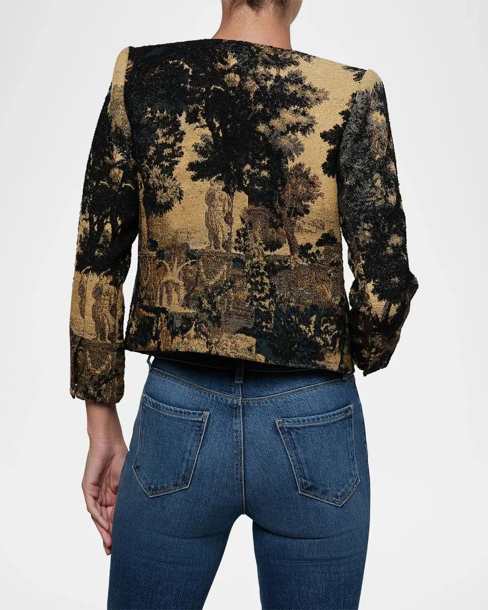 L'Agence Lian Tapestry Collarless Jacket | Thumbnail 3 L'Agence Lian Tapestry Collarless Jacket | Thumbnail 3