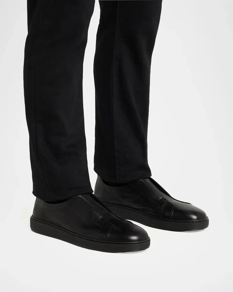 Santoni Men's Victory Deerskin Slip-On Sneakers | Thumbnail 2 Santoni Men's Victory Deerskin Slip-On Sneakers | Thumbnail 2
