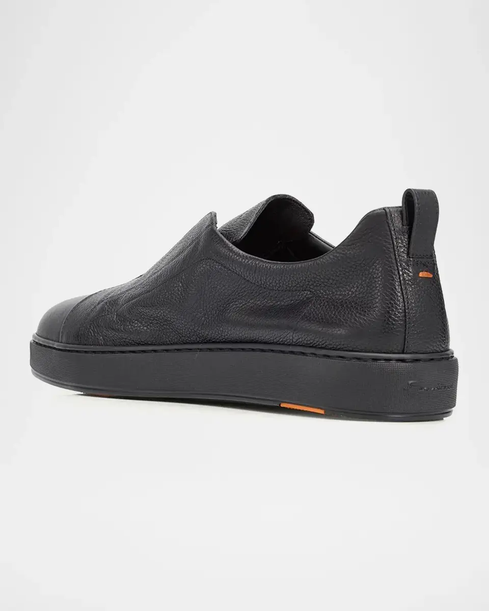 Santoni Men's Victory Deerskin Slip-On Sneakers | Thumbnail 4 Santoni Men's Victory Deerskin Slip-On Sneakers | Thumbnail 4