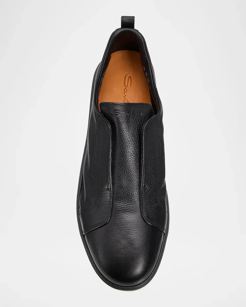 Santoni Men's Victory Deerskin Slip-On Sneakers | Thumbnail 5 Santoni Men's Victory Deerskin Slip-On Sneakers | Thumbnail 5