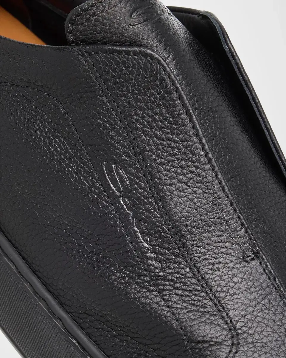 Santoni Men's Victory Deerskin Slip-On Sneakers | Thumbnail 6 Santoni Men's Victory Deerskin Slip-On Sneakers | Thumbnail 6