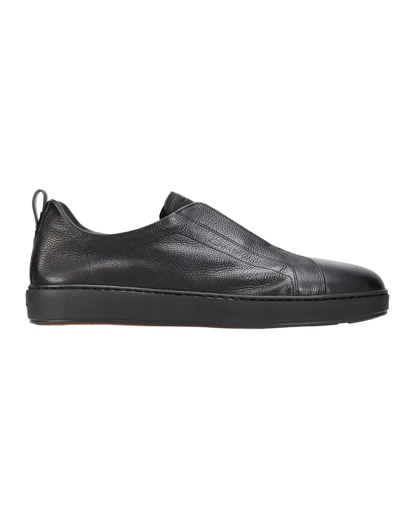 Santoni Men's Victory Deerskin Slip-On Sneakers