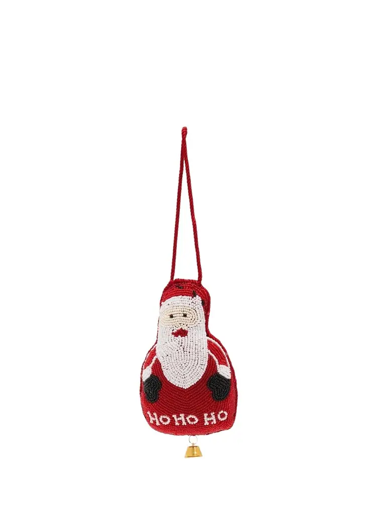 Sudha Pennathur Beaded Santa Ho Ho Ho Doorknocker