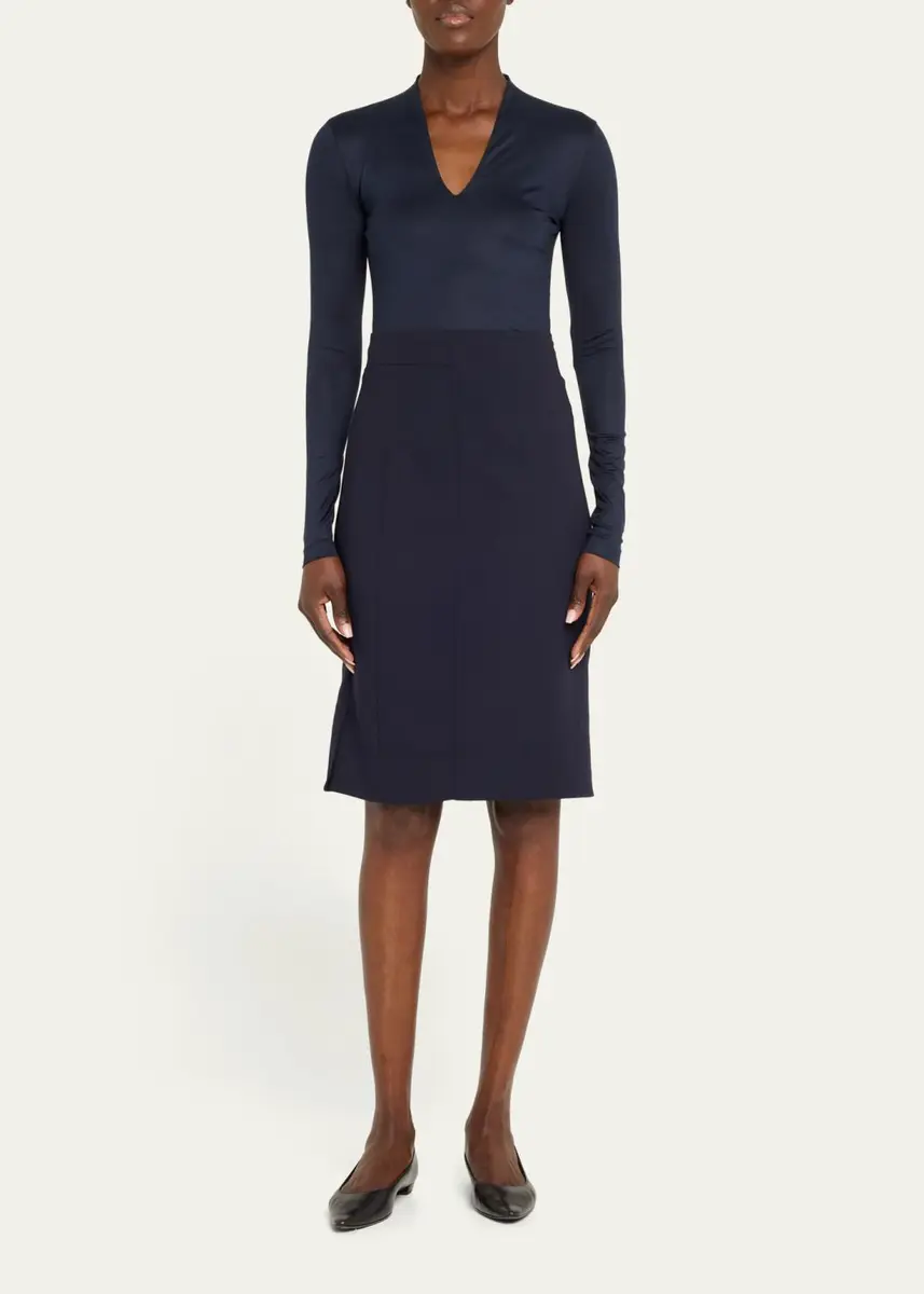 Akris Wool-Blend Knee-Length Pencil Skirt | Thumbnail 2 Akris Wool-Blend Knee-Length Pencil Skirt | Thumbnail 2