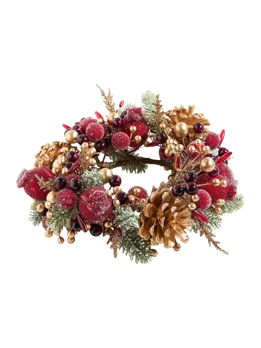 Salzburg Creations Glittering Garnet Candle Wreath
