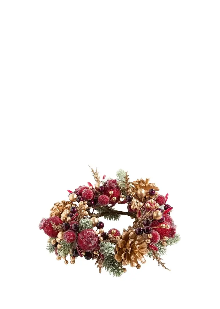 Salzburg Creations Glittering Garnet Candle Wreath