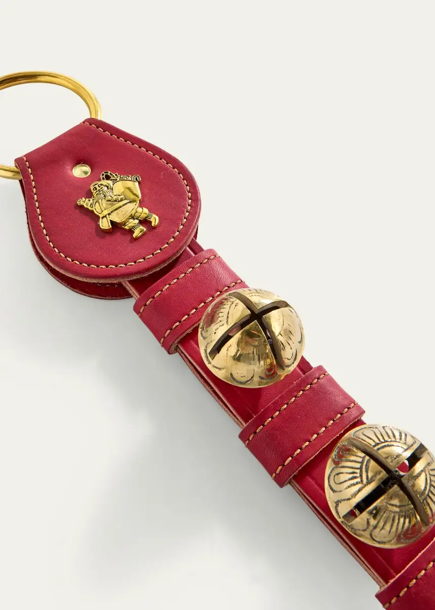 Belsnickel Enterprises 3 Solid Brass Bells Santa Charm, Red | Thumbnail 2