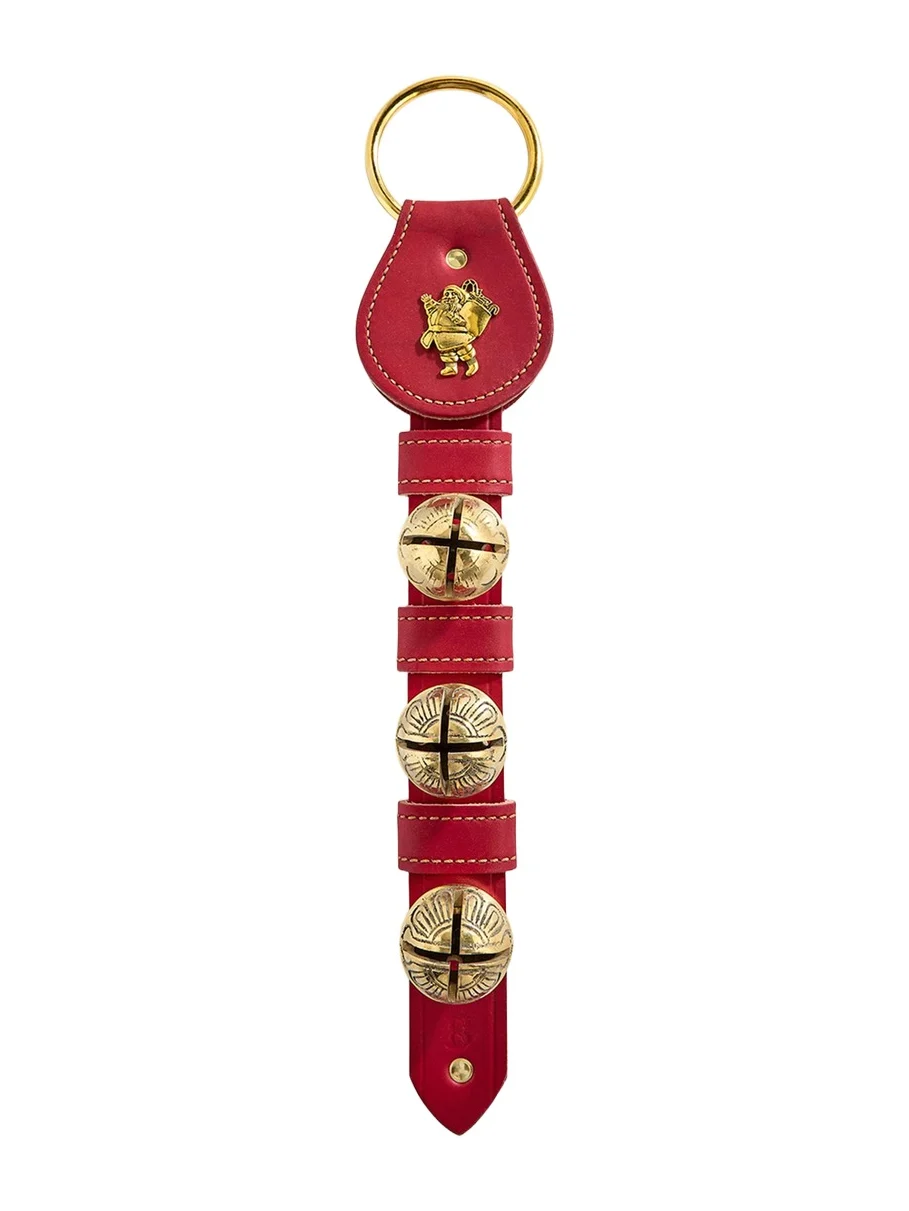 Belsnickel Enterprises 3 Solid Brass Bells Santa Charm