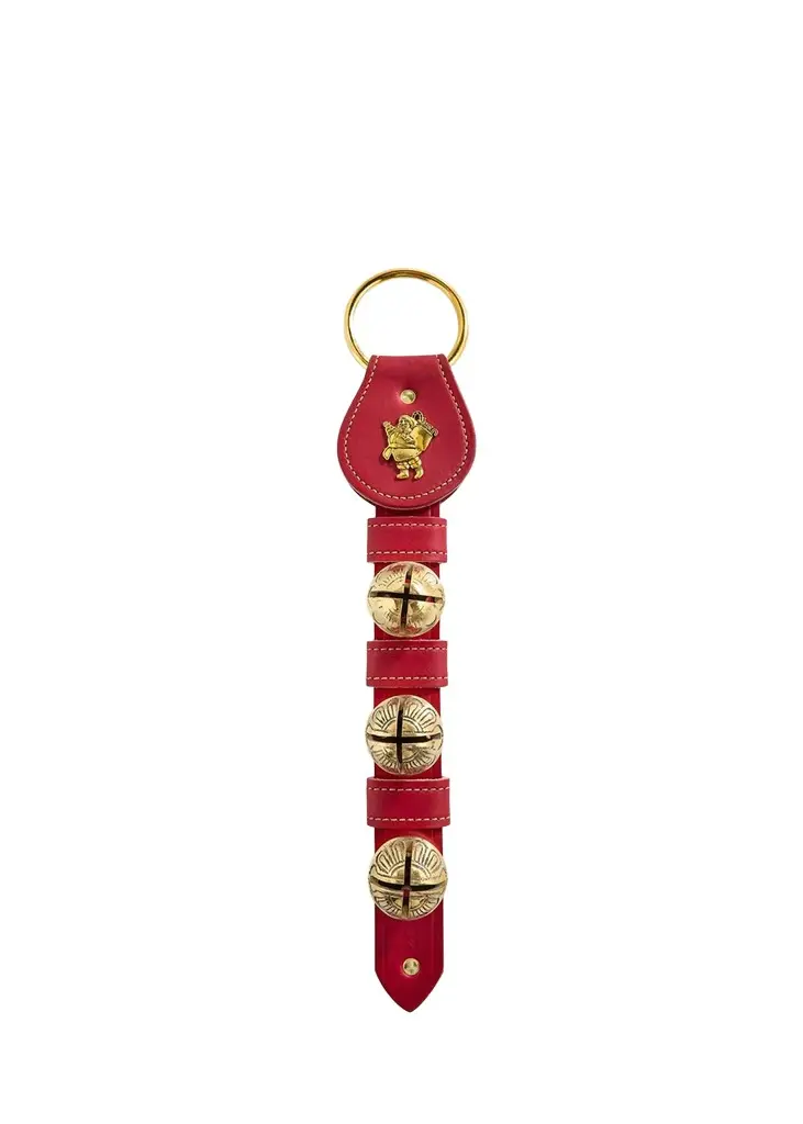 3 Solid Brass Bells Santa Charm, Red 3 Solid Brass Bells Santa Charm, Red