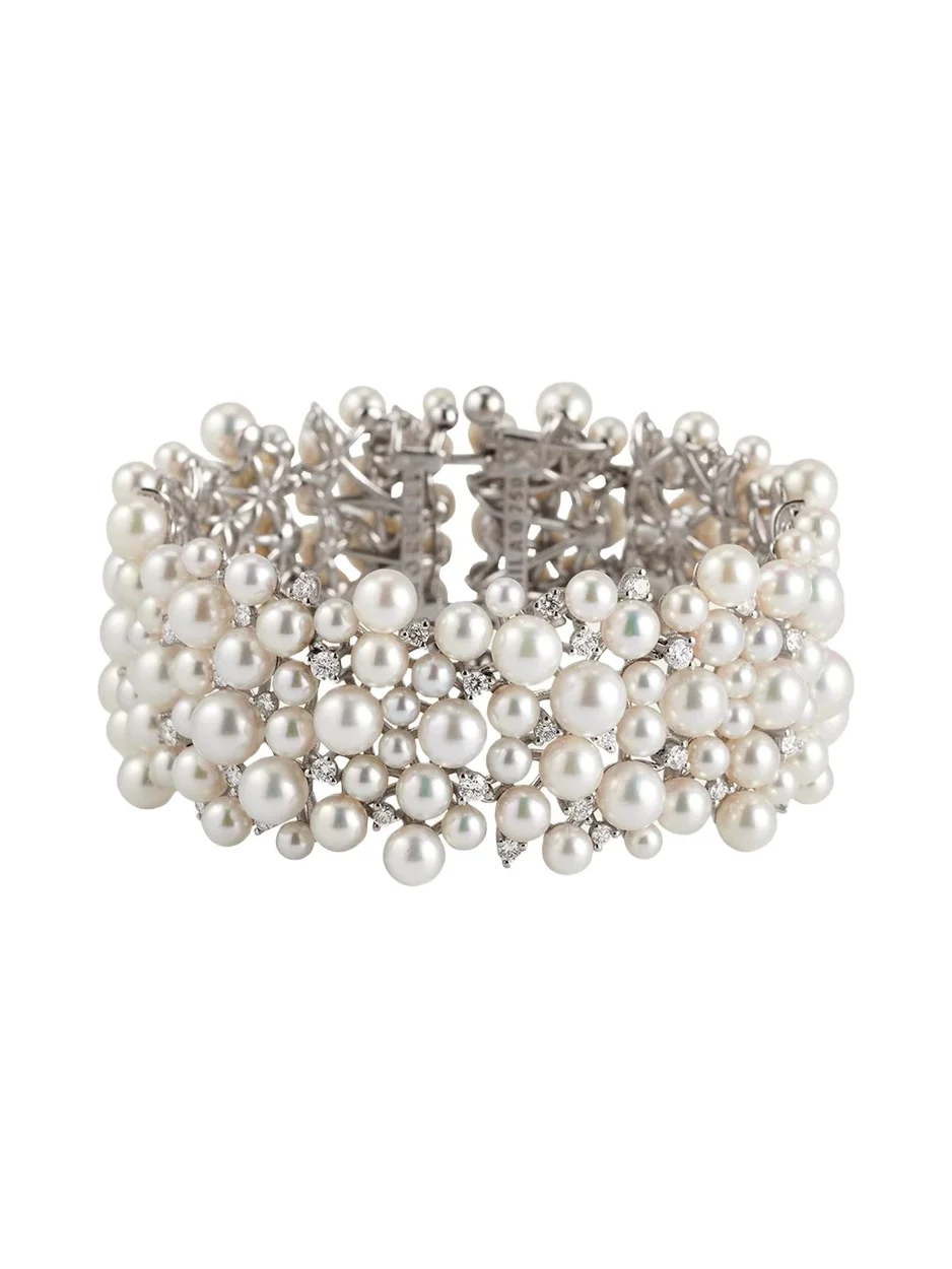 LaGrange Large White Gold Pearl & Diamond Bracelet LaGrange Large White Gold Pearl & Diamond Bracelet