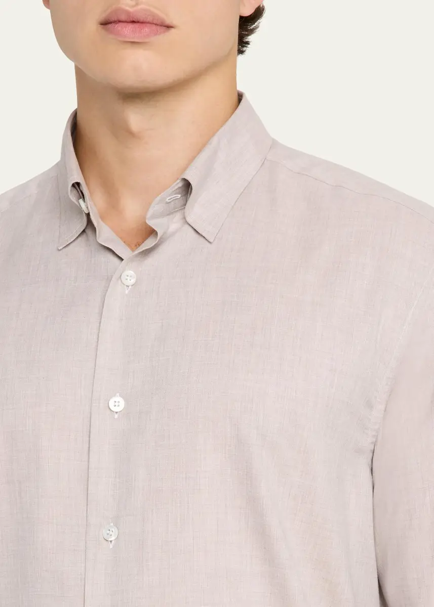 Brioni Men's Cotton Flannel Button-Down Shirt | Thumbnail 5 Brioni Men's Cotton Flannel Button-Down Shirt | Thumbnail 5