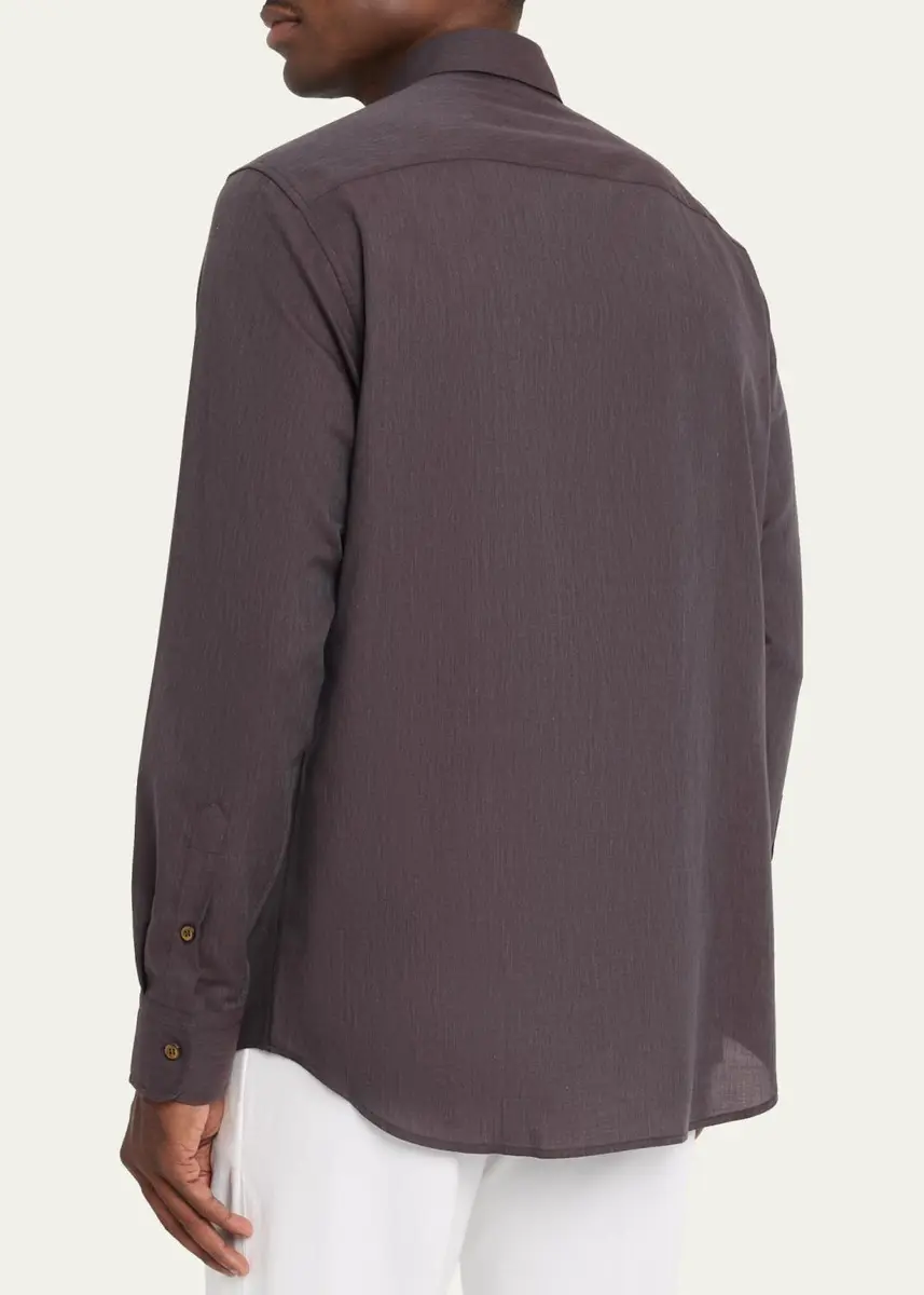 Brioni Men's Cotton Flannel Button-Down Shirt | Thumbnail 7 Brioni Men's Cotton Flannel Button-Down Shirt | Thumbnail 7