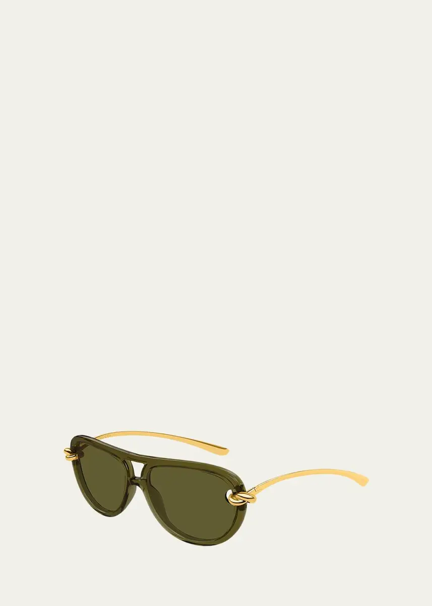 Bottega Veneta Knot 55mm Acetate & Metal Aviator Sunglasses | Thumbnail 2 Bottega Veneta Knot 55mm Acetate & Metal Aviator Sunglasses | Thumbnail 2