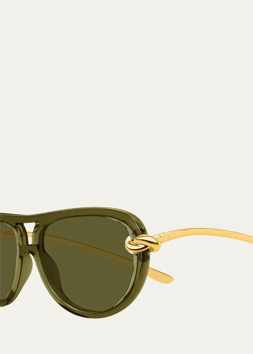 Bottega Veneta Knot 55mm Acetate & Metal Aviator Sunglasses | Thumbnail 3 Bottega Veneta Knot 55mm Acetate & Metal Aviator Sunglasses | Thumbnail 3