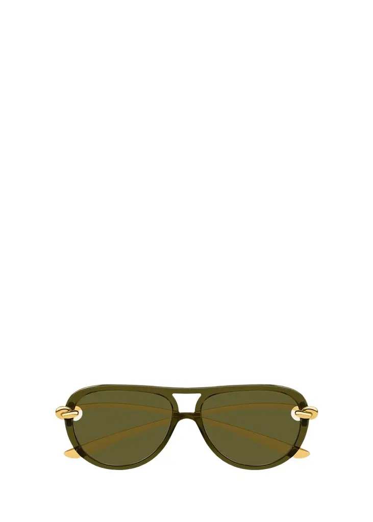 Bottega Veneta Knot 55mm Acetate & Metal Aviator Sunglasses