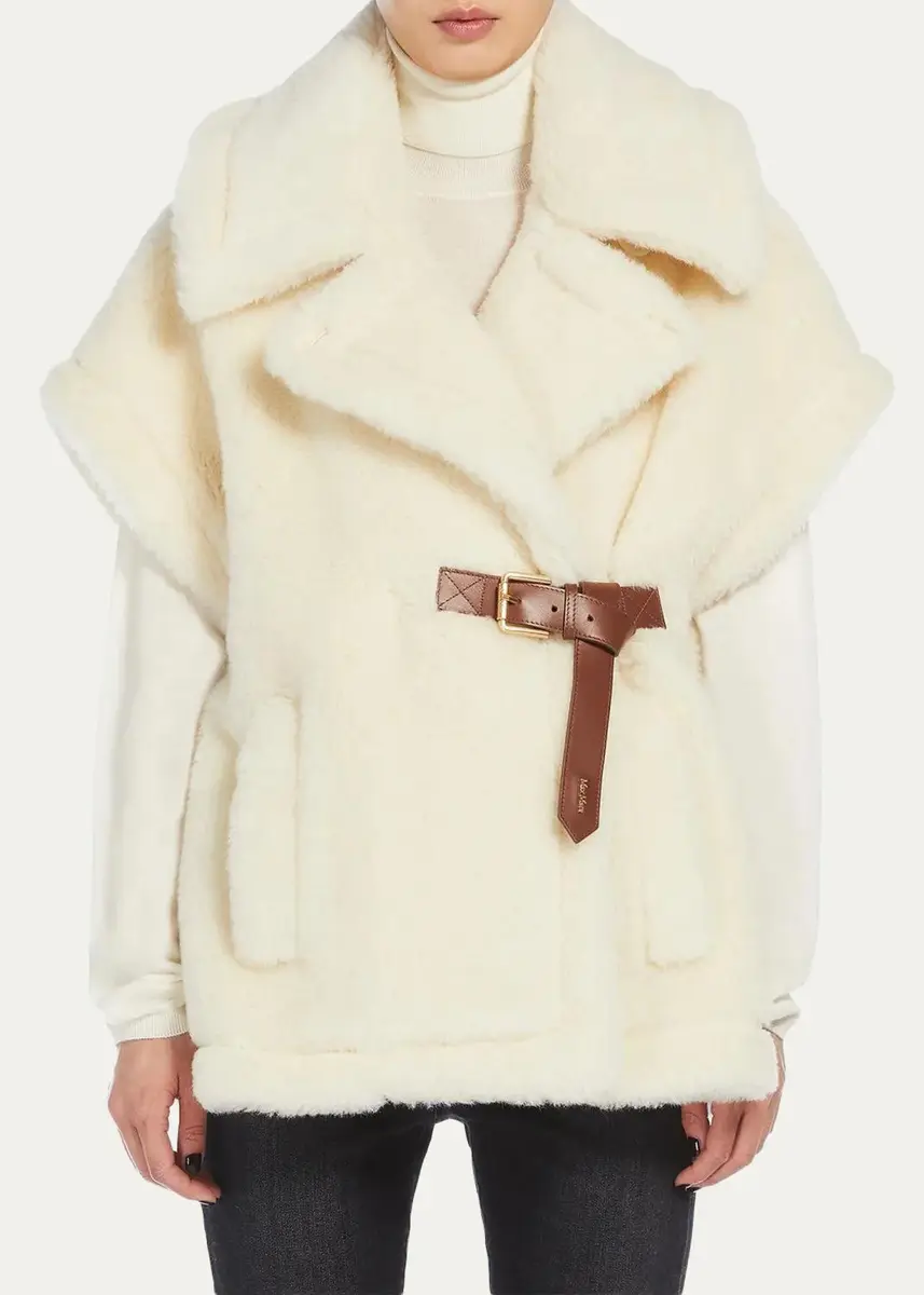 Max Mara Alpaca and Wool Teddy Cape | Thumbnail 4 Max Mara Alpaca and Wool Teddy Cape | Thumbnail 4