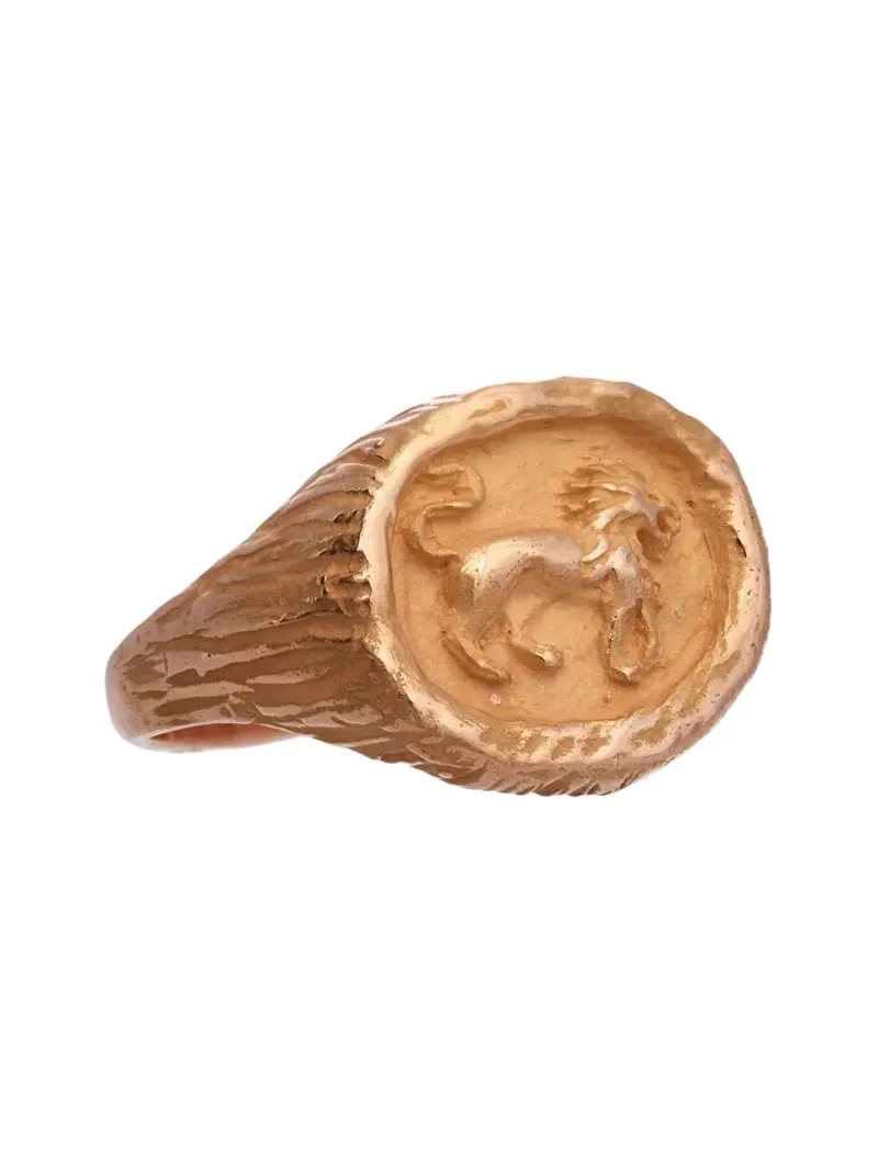 SIDNEY GARBER 18K Yellow Gold Leo Zodac Ring
