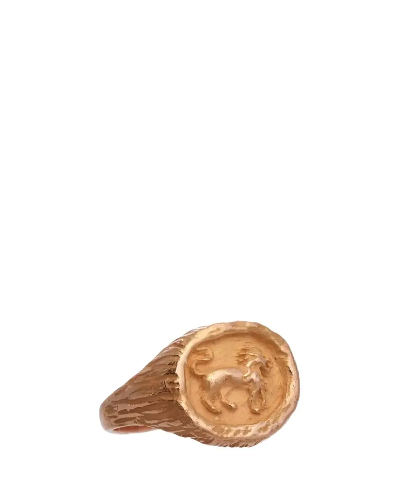 18K Yellow Gold Leo Zodac Ring