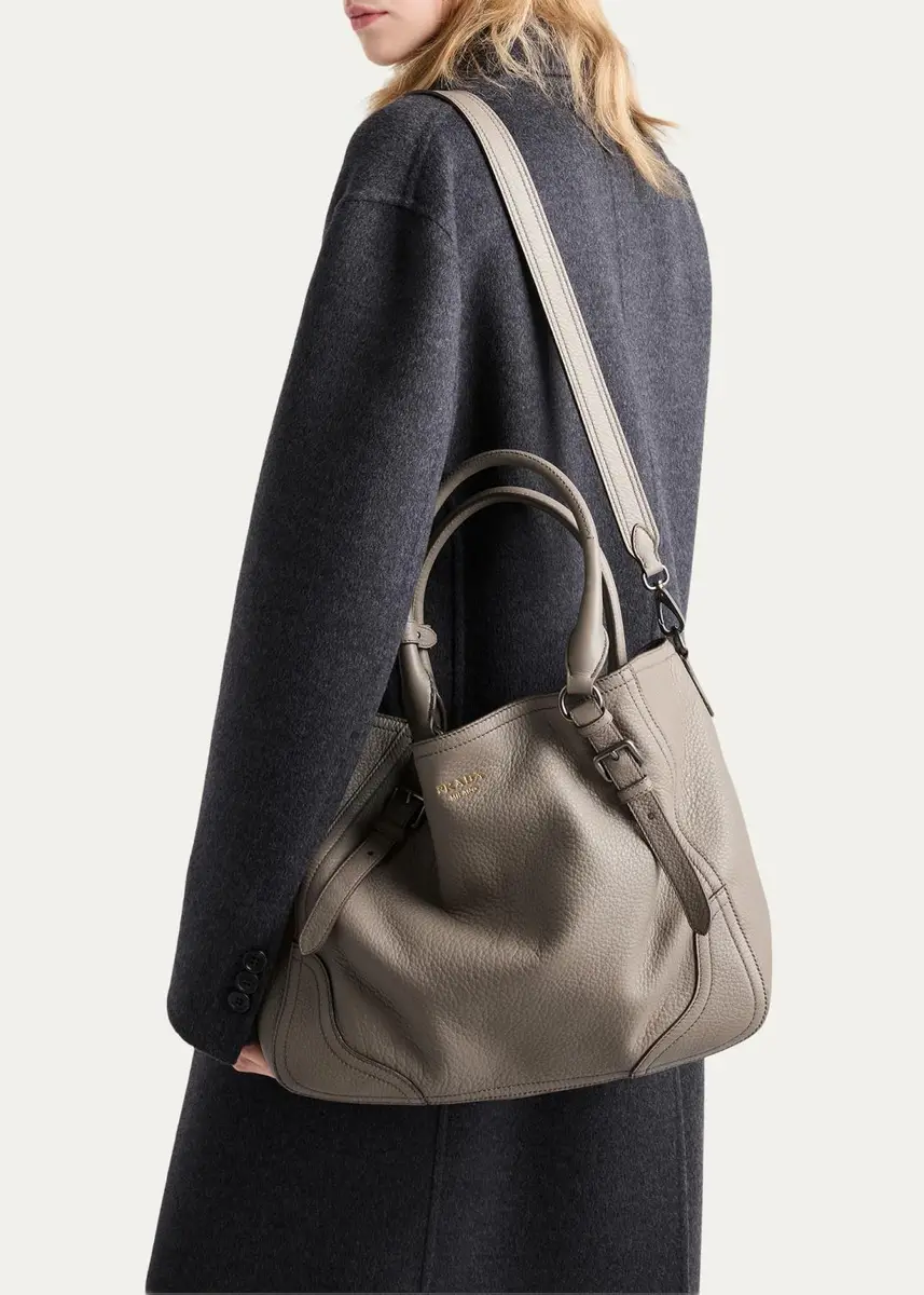 Prada Large Grain Leather Tote Bag | Thumbnail 5 Prada Large Grain Leather Tote Bag | Thumbnail 5