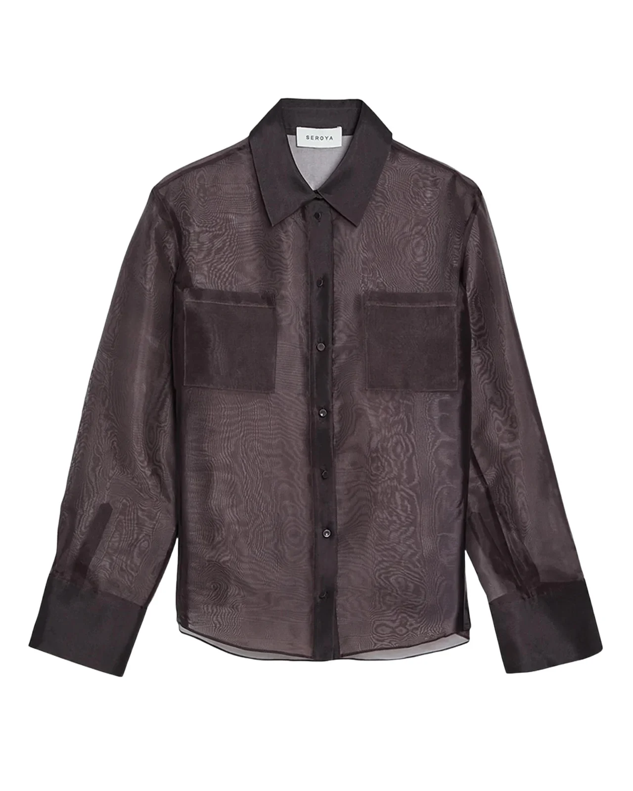 Estella Sheer Silk Organza Button-Down Shirt
