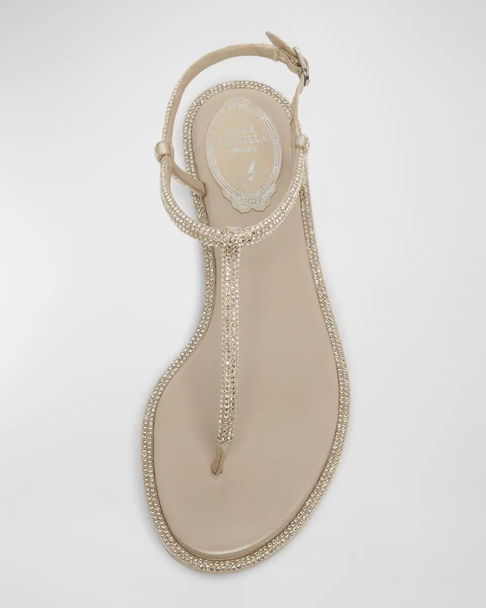 René Caovilla Strass T-Strap Thong Sandals | Thumbnail 4 René Caovilla Strass T-Strap Thong Sandals | Thumbnail 4