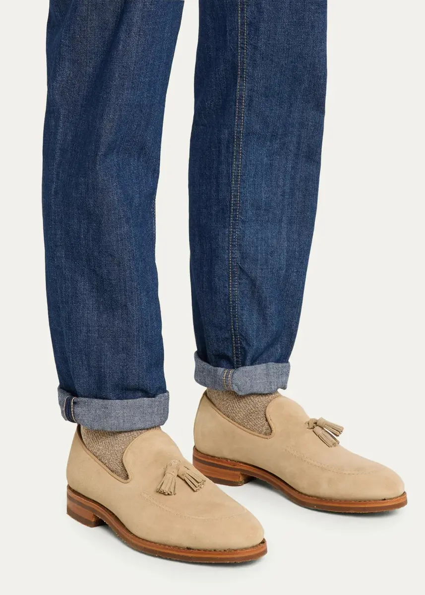 Allen Edmonds Men's Rand Suede Tassel Loafers | Thumbnail 2 Allen Edmonds Men's Rand Suede Tassel Loafers | Thumbnail 2
