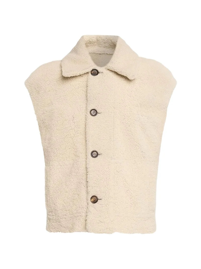 Reversible Suede & Lamb Shearling Vest Reversible Suede & Lamb Shearling Vest