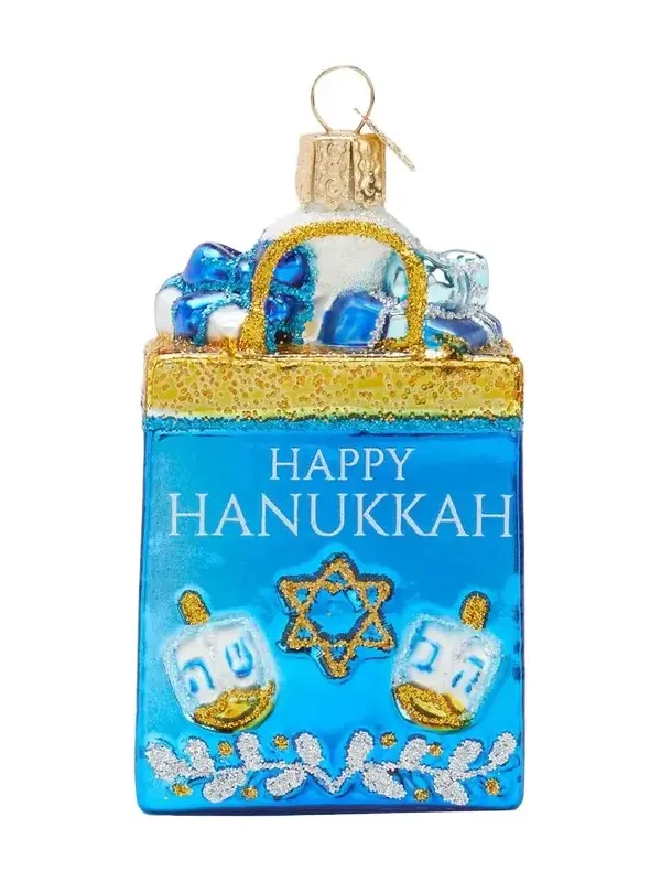 Old World Christmas Happy Hanukkah Glass Ornament