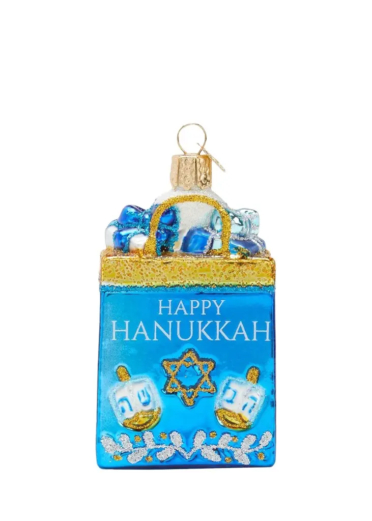 Happy Hanukkah Glass Ornament Happy Hanukkah Glass Ornament