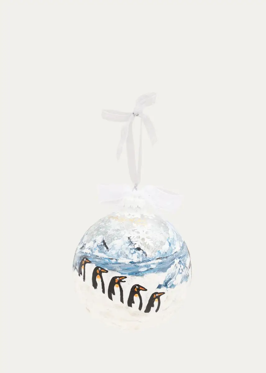 Nancy George-Michalson Penguins Glass Sphere Ornament | Thumbnail 2 Nancy George-Michalson Penguins Glass Sphere Ornament | Thumbnail 2