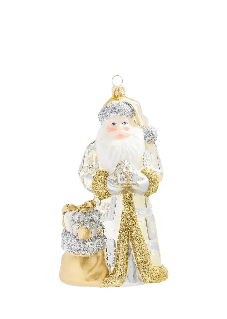 Joy To The World Collectibles Mid-Century Modern Santa Christmas Ornament