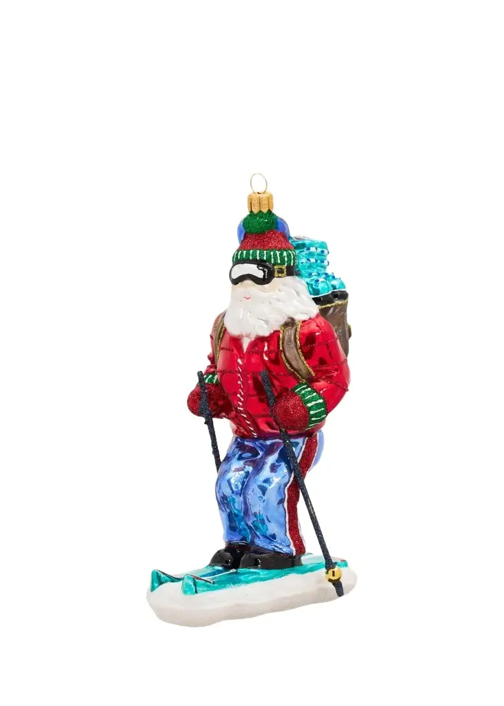 John Huras Skiing Santa Christmas Ornament