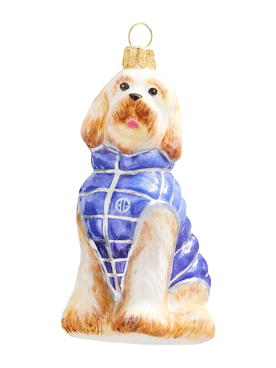 Joy To The World Collectibles Goldendoodle in BG Puffy Vest Christmas Ornament
